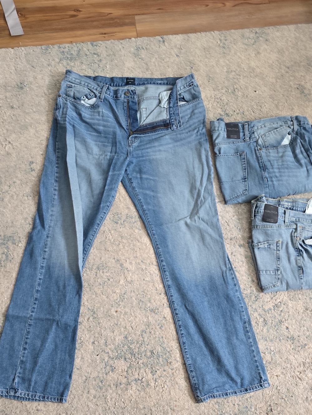 Nautica Men's Light Wash Bootcut Jeans - Faded Blue